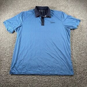 Mizzen + Main Wuskowhan Players Club Shirt Mens Large Blue Golf Polo Performance